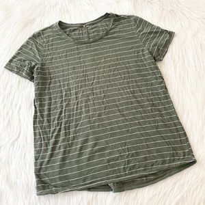 Calia Green Striped Tee